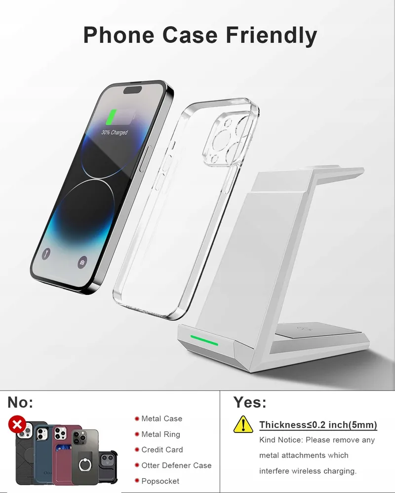 Inductief Laadstation 3-in-1 Apple Watch iPhone Wit — foto 4
