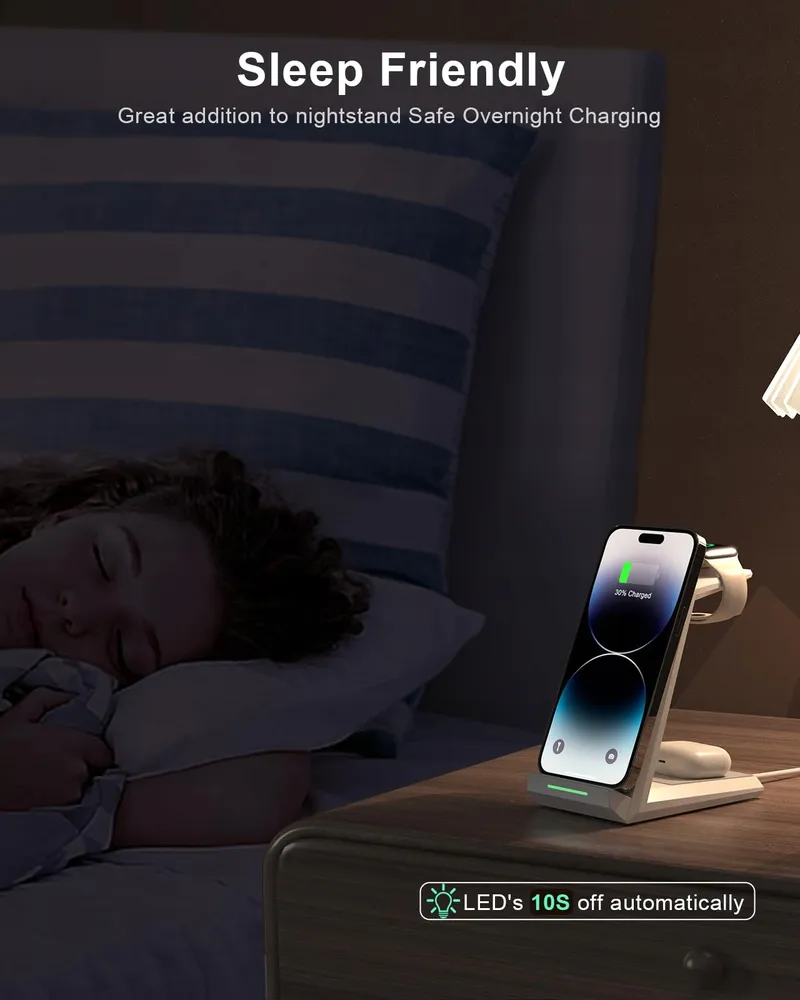 Inductief Laadstation 3-in-1 Apple Watch iPhone Wit — foto 6