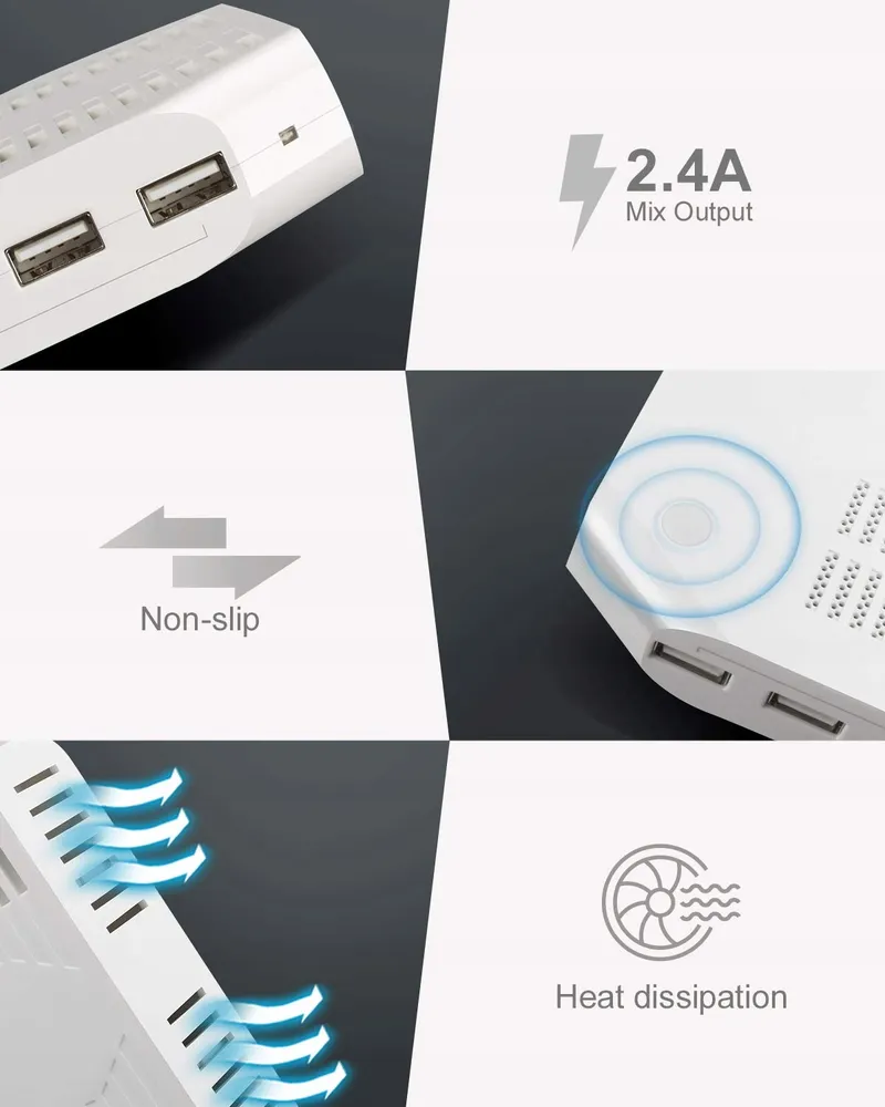 UNITEK Laadstation USB 96W 10 Poorten Smart IC Tablets — foto 2