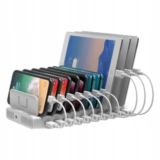 UNITEK Laadstation USB 96W 10 Poorten Smart IC Tablets — miniatuur 1