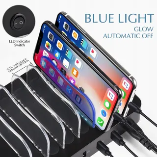 PRITEK USB Laadstation 50W 6 Poorten Voor Telefoons Tablets Koptelefoons — miniatuur 6