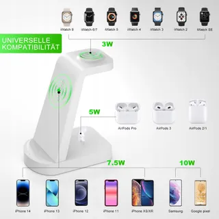 INNISTO Draadloze Oplader 3-in-1 iPhone Apple Watch AirPods — miniatuur 2