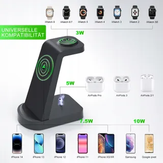 INNISTO Draadloze Oplader 3-in-1 Voor iPhone Apple Watch AirPods — miniatuur 3