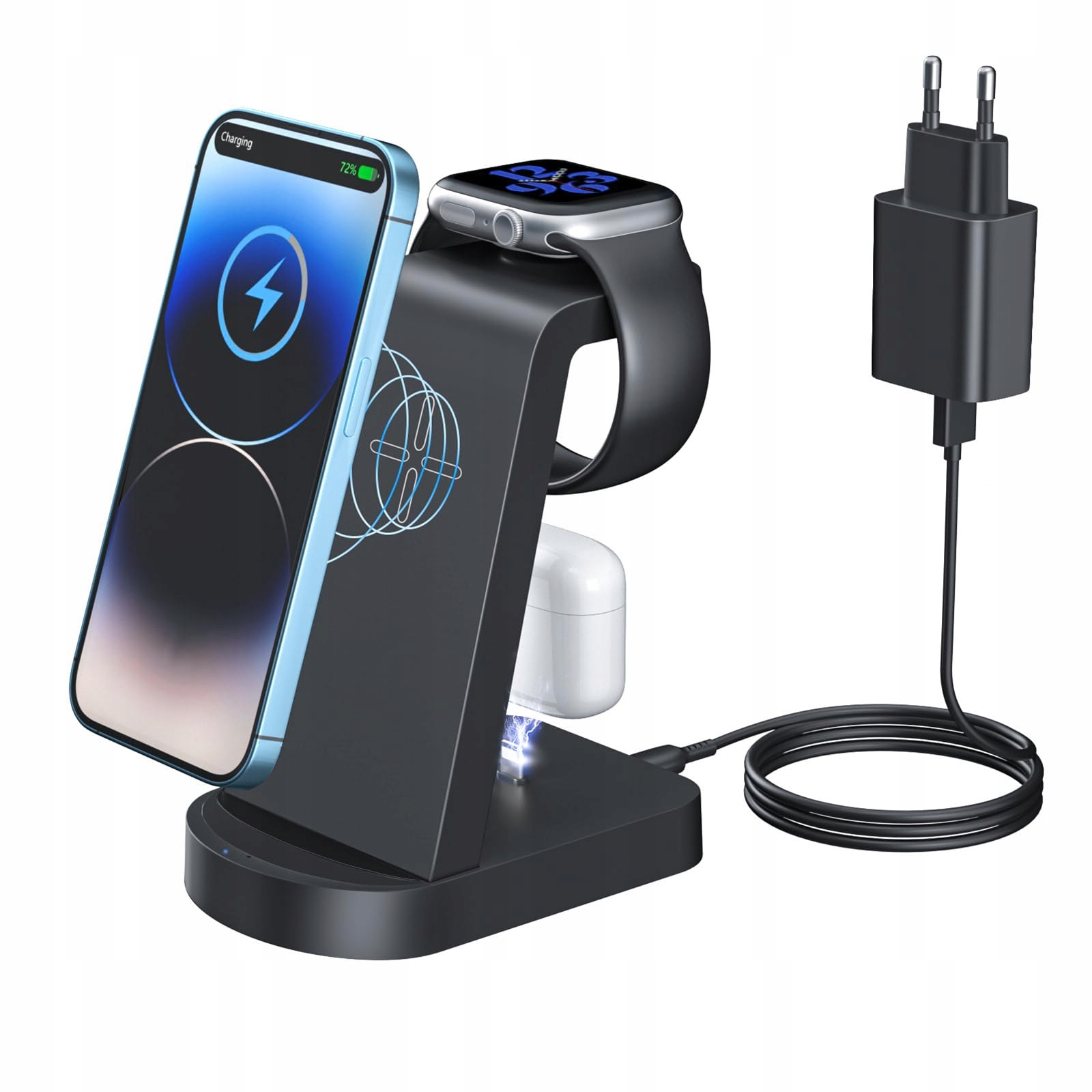 INNISTO Draadloze Oplader 3-in-1 Voor iPhone Apple Watch AirPods