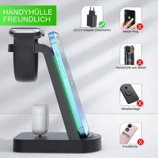 INNISTO Draadloze Oplader 3-in-1 Voor iPhone Apple Watch AirPods — miniatuur 4
