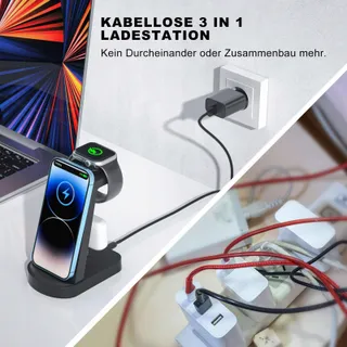 INNISTO Draadloze Oplader 3-in-1 Voor iPhone Apple Watch AirPods — miniatuur 5