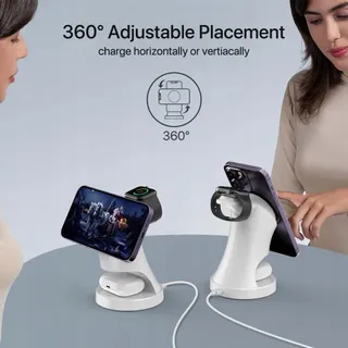 Streamline Draadloze Oplader 3-in-1 iPhone Watch AirPods Wit — miniatuur 7