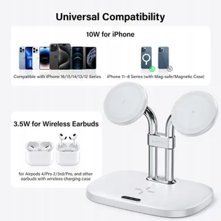 SWANSCOUT Inductief Laadstation iPhone AirPods MagSafe 2 Telefoons — miniatuur 2