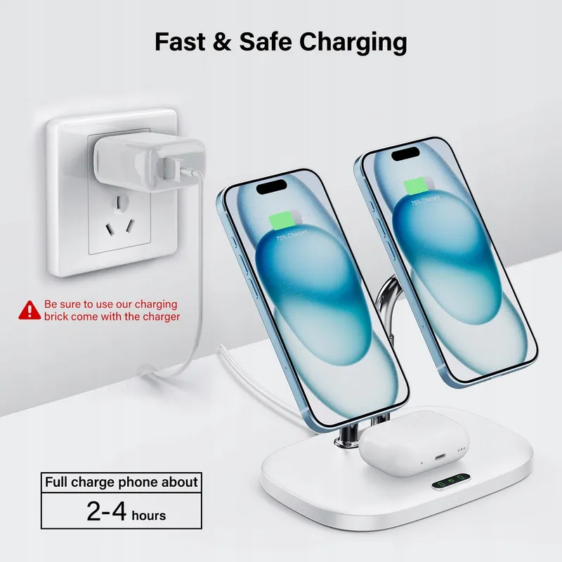 SWANSCOUT Inductief Laadstation iPhone AirPods MagSafe 2 Telefoons — foto 5