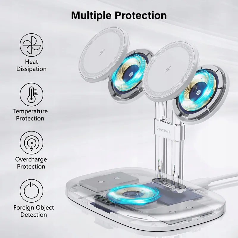 SWANSCOUT Inductief Laadstation iPhone AirPods MagSafe 2 Telefoons — foto 6