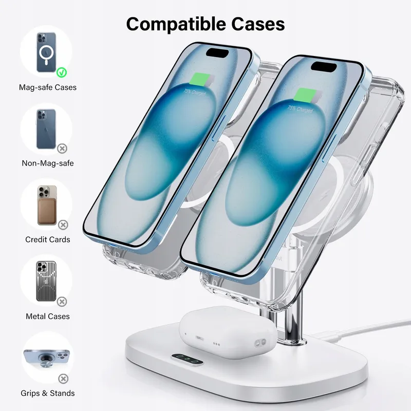 SWANSCOUT Inductief Laadstation iPhone AirPods MagSafe 2 Telefoons — foto 3