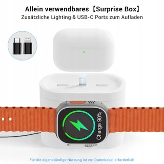 COLSUR Laadstation 3-in-1 Apple Watch iPhone AirPods Lamp Wekker — miniatuur 4