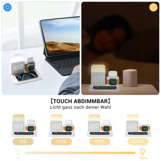 COLSUR Laadstation 3-in-1 Apple Watch iPhone AirPods Lamp Wekker — miniatuur 6
