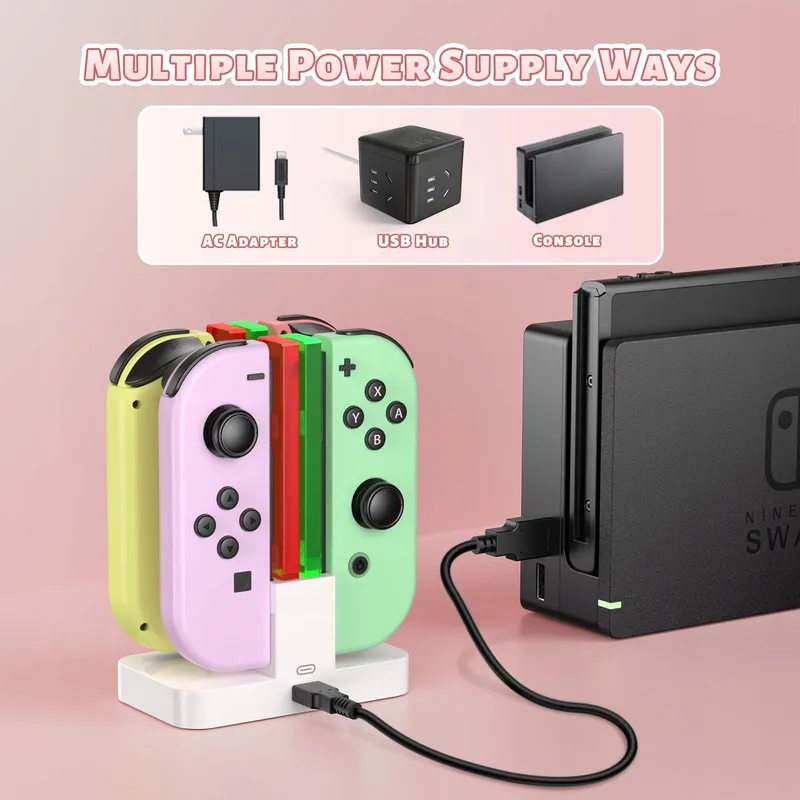 FASTSNAIL Oplaadstation Switch Controller OLED JoyCon Wit — foto 5