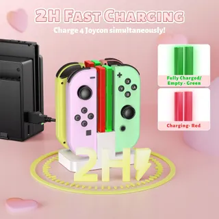 FASTSNAIL Oplaadstation Switch Controller OLED JoyCon Wit — miniatuur 2