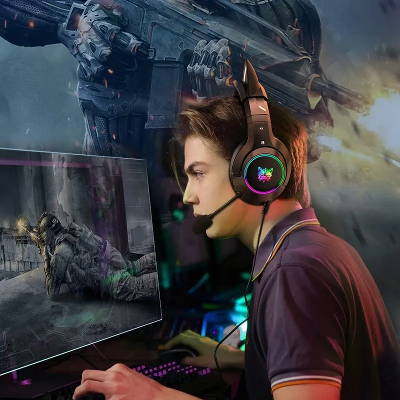 PHNIXGAM Gaming Koptelefoon PS4 PS5 Xbox PC RGB Surround Zwart — foto 6