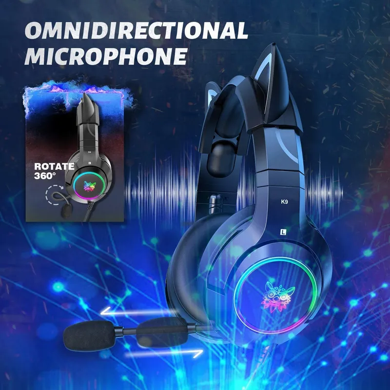PHNIXGAM Gaming Koptelefoon PS4 PS5 Xbox PC RGB Surround Zwart — foto 4