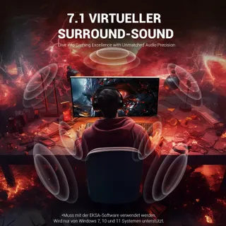 EKSA E1000V2 Gaming Headset USB-C USB-A Mic 7.1 RGB PC PS4 PS5 — miniatuur 2