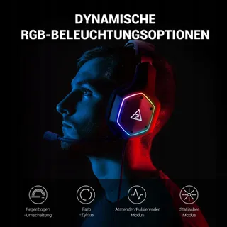 EKSA E1000V2 Gaming Headset USB-C USB-A Mic 7.1 RGB PC PS4 PS5 — miniatuur 7