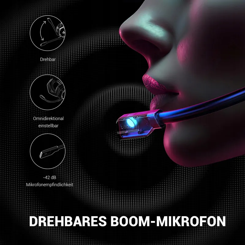EKSA E1000V2 Gaming Headset USB-C USB-A Mic 7.1 RGB PC PS4 PS5 — foto 4