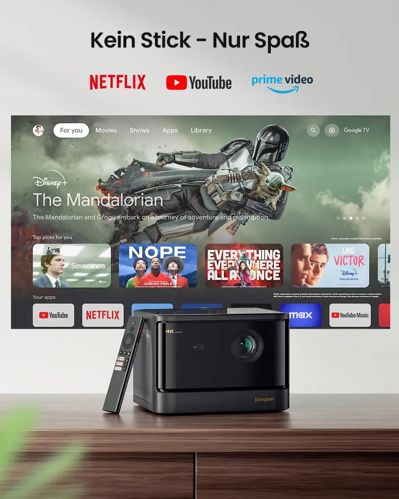 DANGBEI DBOX02 4K Projector HDR10+ 2450 Lumen 200 Inch Netflix Dolby — foto 5