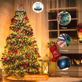 YEETEESY LED Lichtgordijn 350 LED 9 Strengen 3.5M Warmwit — miniatuur 12