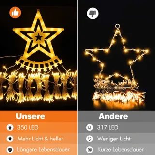 YEETEESY LED Lichtgordijn 350 LED 9 Strengen 3.5M Warmwit — miniatuur 6