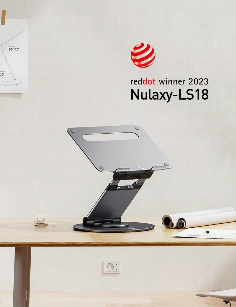 NULAXY Ergonomische Verstelbare Laptopstandaard tot 17 Inch 360° — foto 2