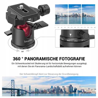 SMALLRIG 2664 Mini Reisstatief Aluminium Licht Voor GoPro Smartphone DSLR — miniatuur 3