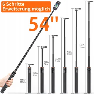 VRIG TP-21 Statief 140cm Licht Telescopisch Selfie Insta360 Actiecamera — miniatuur 2