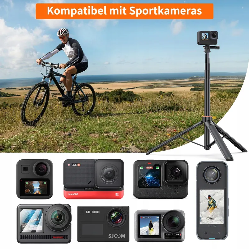 VRIG TP-21 Statief 140cm Licht Telescopisch Selfie Insta360 Actiecamera — foto 6