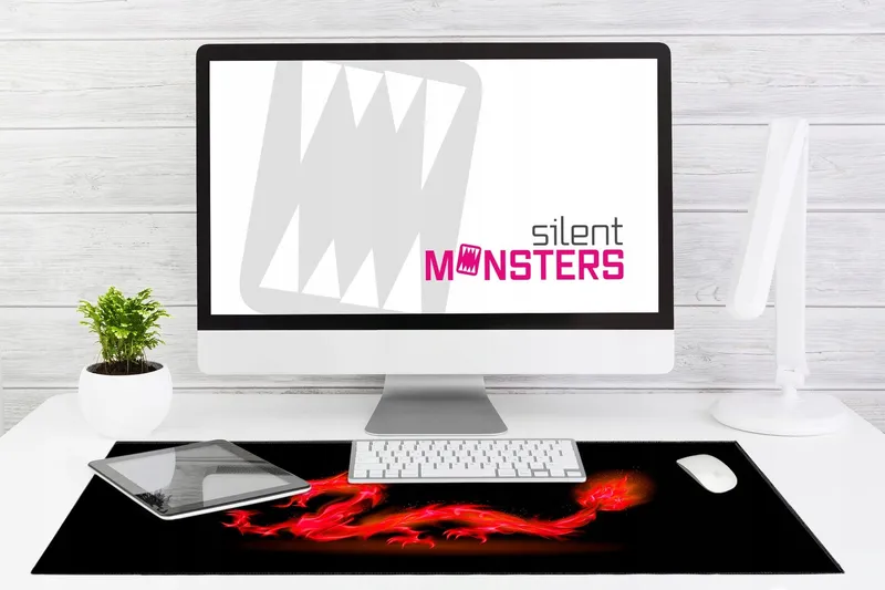 SILENT MONSTERS Muismat XXL 900x400mm Rood voor Gamers — foto 8