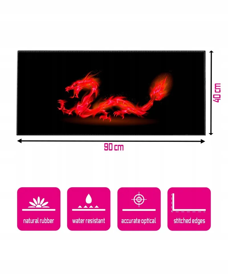 SILENT MONSTERS Muismat XXL 900x400mm Rood voor Gamers — foto 3