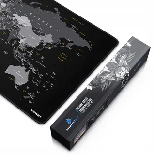 TITANWOLF XXL Gaming Muismat 900x400mm Wereldkaart Zwart — miniatuur 6