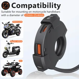 GIANTDEER Waterdichte Motorlader USB C QC3.0 48W 12V/24V — miniatuur 4