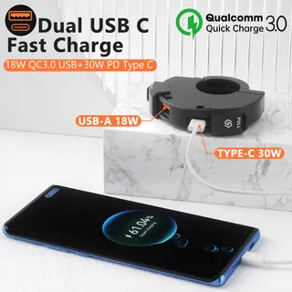 GIANTDEER Waterdichte Motorlader USB C QC3.0 48W 12V/24V — miniatuur 2
