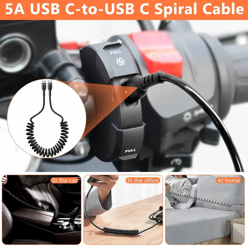 GIANTDEER Waterdichte Motorlader USB C QC3.0 48W 12V/24V — foto 7