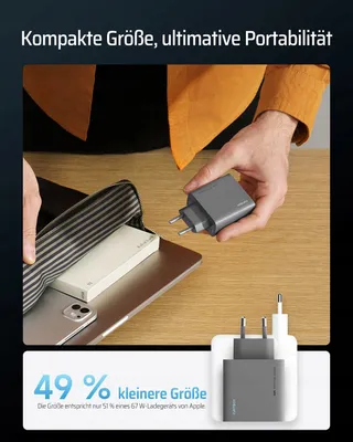CUKTECH USB C Lader 65W 3-Poorts Snelladen MacBook iPhone iPad — miniatuur 4