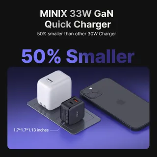 MINIX NEO P1 Mini 33W GaN Oplader USB-C USB-A — miniatuur 5