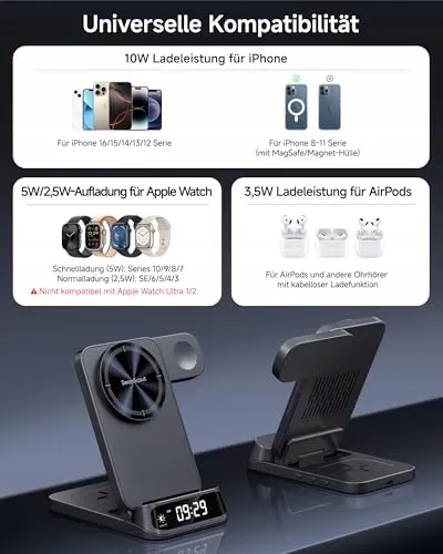 SWANSCOUT 708M Inductief Laadstation 3-in-1 Apple Watch iPhone MagSafe — foto 6