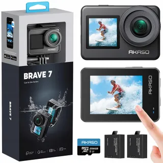 AKASO Brave 7 Actiecamera 4K 30FPS 20MP WiFi IPX8 2x1350mAh — miniatuur 1