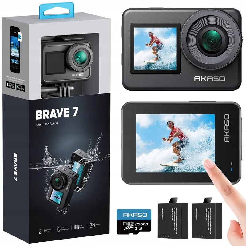AKASO Brave 7 Actiecamera 4K 30FPS 20MP WiFi IPX8 2x1350mAh — foto 1