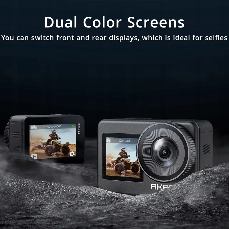 AKASO Brave 7 Actiecamera 4K 30FPS 20MP WiFi IPX8 2x1350mAh — foto 2