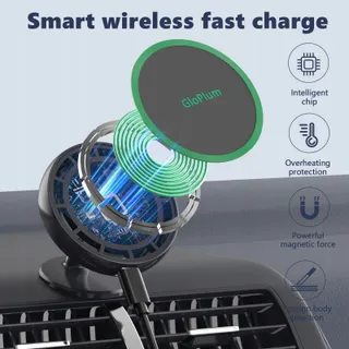 GLOPLUM Magnetische Autohouder Draadloze Oplader 15W — miniatuur 4