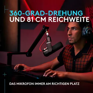 LOGITECH G Compass Microfoonarm Gaming Streaming Zwart — miniatuur 5
