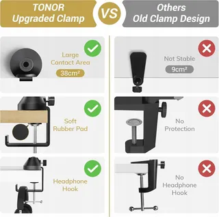 TONOR Microfoonarm Standaard met Popfilter Podcast Gaming — miniatuur 4
