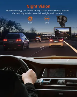 VORNE Dashcam 1080P FHD Nachtzicht 176 3 Inch IPS Scherm — miniatuur 4