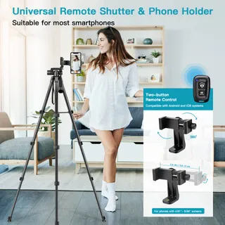 VICTIV Camerastatief Telefoon 172cm Aluminium DSLR iPhone Sony — miniatuur 3
