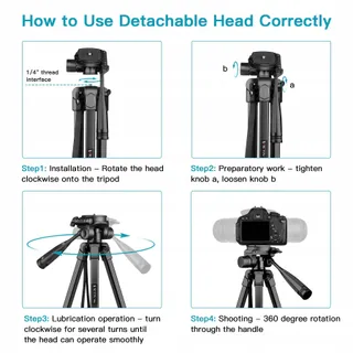 VICTIV Camerastatief Telefoon 172cm Aluminium DSLR iPhone Sony — miniatuur 7