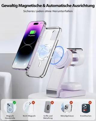 ADADPU Opvouwbare Draadloze Oplader 3-in-1 iPhone Apple Watch — miniatuur 3